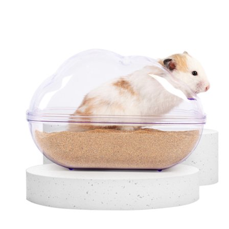 Hamster Sandbad, Transparent Hamster Sandbad med Skovl, Bur
