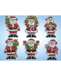 Plastik Canvas Weihnachtsmänner 6-er Pack - Design Works Crafts