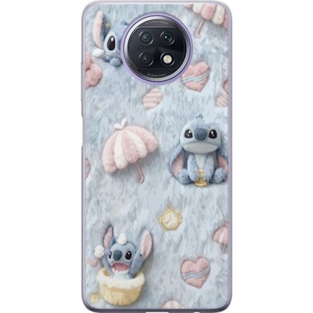 Yhteensopiva Puhelinkuori Xiaomi Redmi Note 9T Pisto kuvioita sydämillä, sateenvarjoilla ja pastellin värisellä pehmeällä taustalla