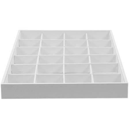 PU-nahkainen pinottava korurasia korujen säilytyslaatikko sormuskorvakorurasia (35X24X3CM, valkoinen 3 kpl)