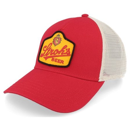 American Needle - Röd trucker Keps - Pbc Strohs Valin Ivory/Red Trucker @ Hatstore