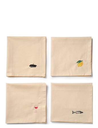 Midnatt | Napkins 4-Pack Déjeuner | 40X40CM