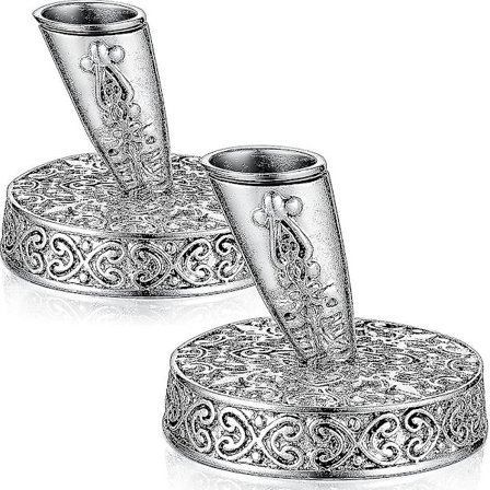 Vintage Pyöreä Metalli Kynäpidike Insertointi Kynäpidike Sulkakynäjalusta Työpöytä Dip Kynät Jalusta (Hopea) (2 kpl)