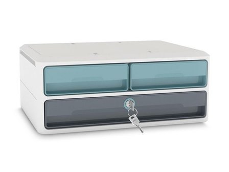 Cep Bildskärmsställ Moov'up med 3-lådor - Lyreco - Kontorsmaterial - Till skrivbordet - Blankettfack och Boxar