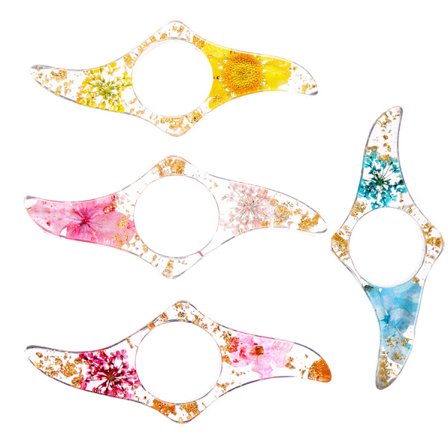 Kukkakuivattu hartsi kirjanpidikkeet, 4 käsintehtyä läpinäkyvää kirjanmerkkiä Kukka kirjanpidikkeet Peukalorenkaat Pullonavaaja Lukutarvikkeet