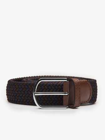 John Henric Men's Brown & Blue Braided Belt Size 90