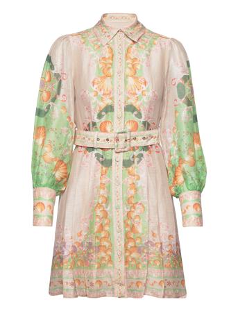 Mathilde Silk Dress Dresses Shirt Dresses Multi/mønstret By Malina*Betinget Tilbud