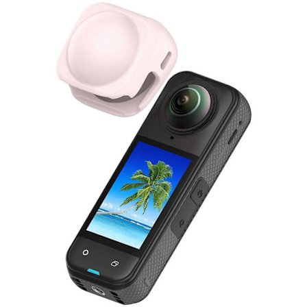 För Insta360 X5/X4 Anti-repa Kameralinsskydd Flexibelt Silikonskal (Ljusrosa, Ljusrosa)