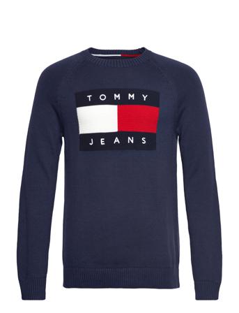 Tjm Regular Flag Sweater T-shirts Long-sleeved Blå Tommy Jeans