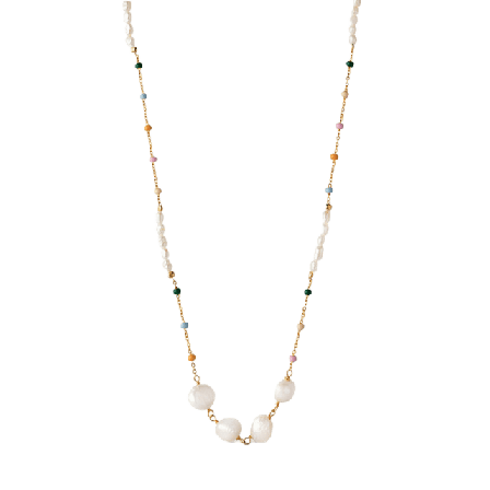 ENAMEL Copenhagen Halsband, Lola Perla Halsband Dam Guld 38 CM