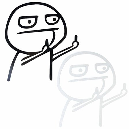 2 stk. Cartoon sjove middelfinger vinyl klistermærker til bil, motorcykel, bagagerum, vindue, skateboard, laptop, 5,9x5,4 tommer