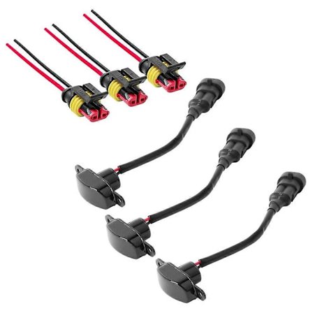 3 Pakke Front Grill Lys Passer til Ford F150 F250 F350 2004-2019 Raptor Grill LED Hvite Lys Svart