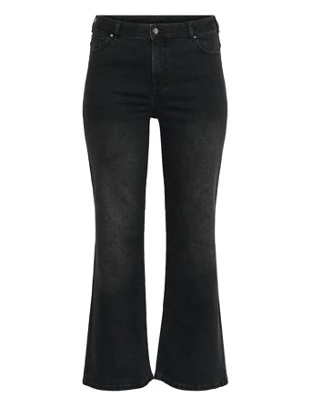 Kcflora Flared Full Lenght Jeans Black Kaffe Curve