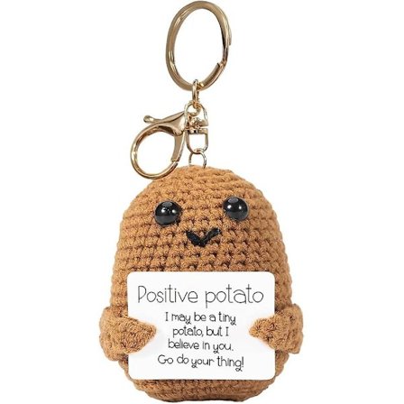 Sød Strikket Positiv Kartoffeldukke Sjov Hæklet Inspirerende Kartoffel Med Positivt Kort Fødselsdagsgaver Opmuntringsgaver Til Venner Rumdekorationer