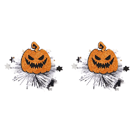 (Kurpitsa) Halloween-hiuspinnit s p t keltaiset kurpitsahuuskoristeet naisille Glitter-t hti-sekvenssisuunnittelu Halloween pieni