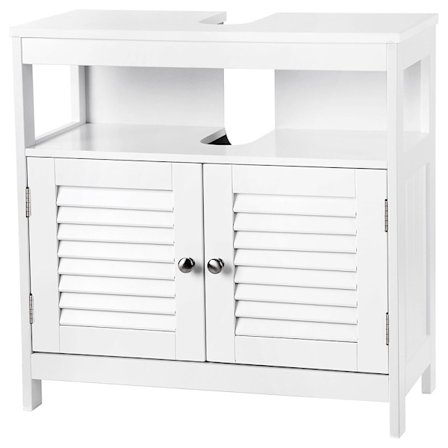 Pöytäkaappi säleovilla - Valkoinen