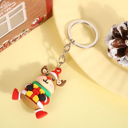 3 stk. Jule nøkkelring silikon nøkkelring STIL B- TYPE 1 stil B- type 1