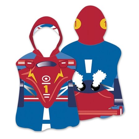 Huva Cape Badhandduk Badrock Poncho, 60x60cm - Racing Boy