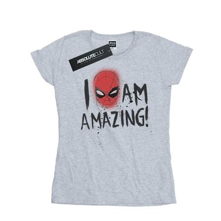 Marvel Dam/Kvinnor Spider-Man I Am Amazing Bomull T-shirt XXL Sports Grey XXL