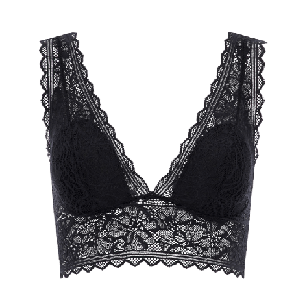 Chantelle Floral Touch Wirefree Bra Bh Dam Svart XL