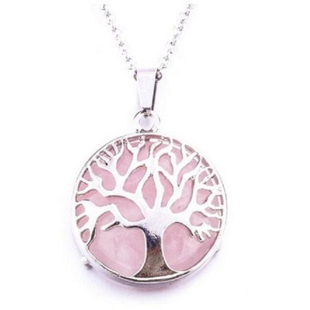 Necklace - Tree of Life - Rose Quartz