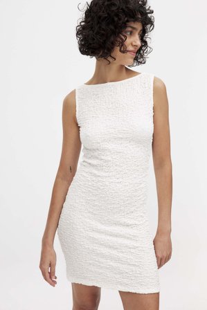 NA-KD Robe courte structurée - Robe jersey - Blanc - M