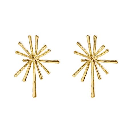 Metalliska fyrverkeriörhängen för kvinnor, stora örhängen, studs, statement C