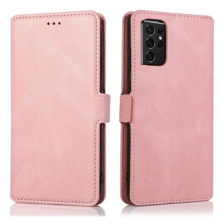 Effektfullt Plånboksfodral - Samsung Galaxy S21 Ultra Roséguld