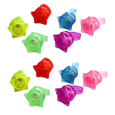 Sæt med 12 LED-lysende ringe Spændende fingerlys til fester og fejringer Nytår Bryllup Festival