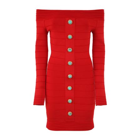 Balmain Short Dresses , Rood , Dames , Maat: M Casual jurken