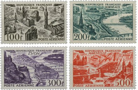 Frankrig 1949 - Luftpost YT 24-27 - Postfrisk