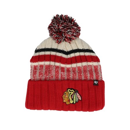 New Era - NHL Vermelho pom Beanie - Chicago Blackhawks Long Range 47 Knit Red/Natural Pom @ Hatstore