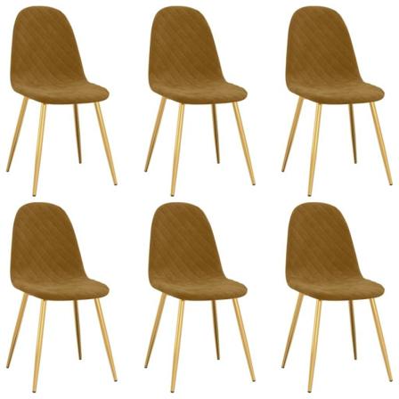 Vidaxl Matstolar 6 St Brun Sammet Brun