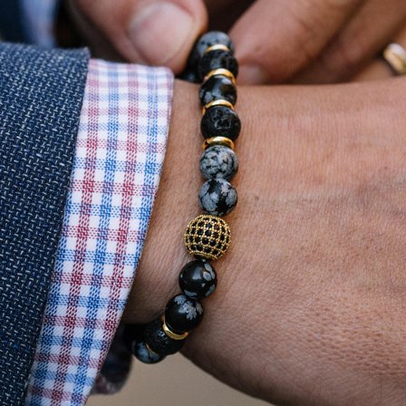 Bracelet "L'albâtre royal" pour hommes - Bracelets de perles