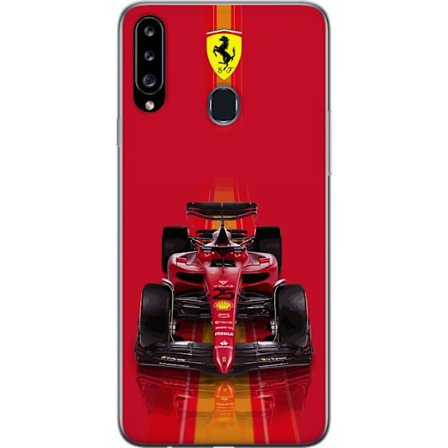 Yhteensopiva Puhelinkuori Samsung Samsung Galaxy A20s Ferrari Formula 1 -auto ikonisessa punaisessa muotoilussa urheilullisella tarkkuudella