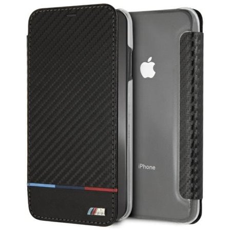 BMW Carbon Tricolor Stripe iPhone XS Max-fodral - svart