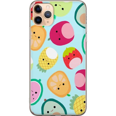 Kompatibel Mobilcover til Apple iPhone 11 Pro Max Mønster af kawaii frugter som jordbær citron ananas og avocado på lyseblå baggrund