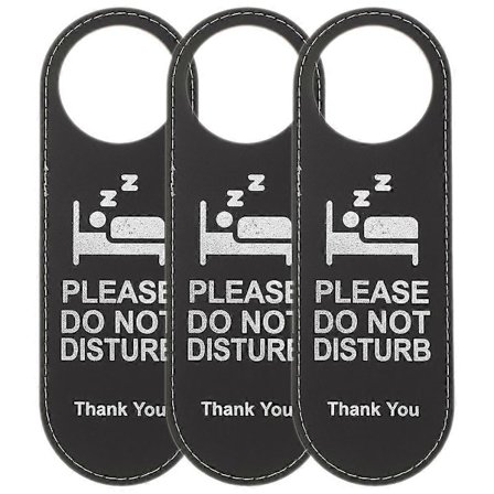 3 stk. Læder Dørhænger Skilt Hotel Dørhænger Skilte Forstyr Ikke Lav Værelse Skilte