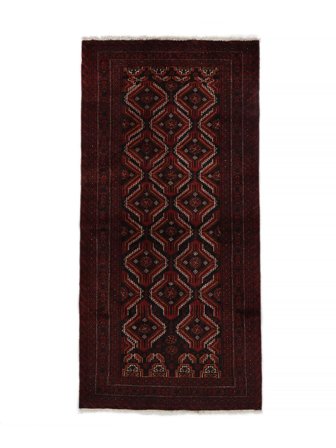 Tapis Baloutche 100X202 Noir (Laine, Perse)