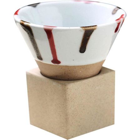 Keramiska kaffemuggar med bas, grov keramik, espressokopp, vattenkopp, japansk latte, dragblomma, porslinskopp för kök 1