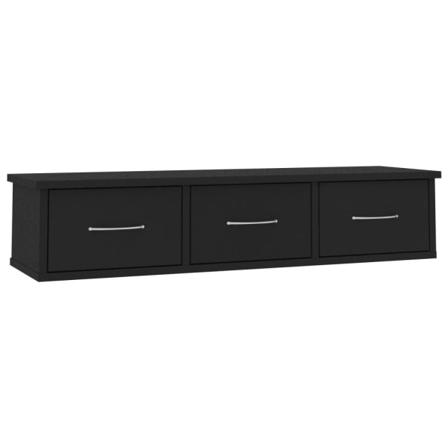 Vidaxl Väggmonterade Lådor Svart 88x26x18,5 Cm Spånskiva Svart