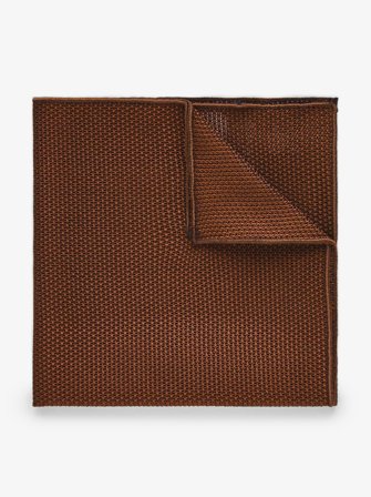 John Henric Men's Dunkeloranges Einstecktuch aus Grenadine Size Onesize