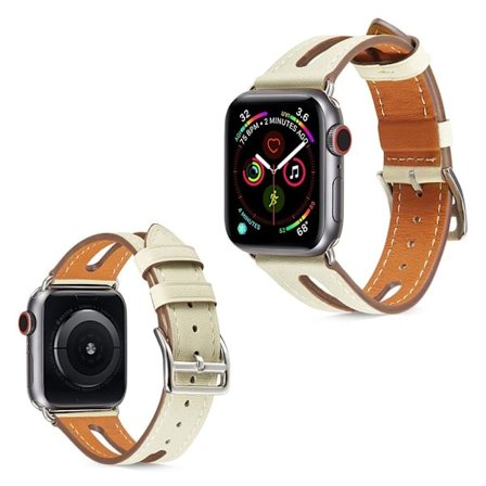 Apple Watch Series 5 44mm kellonauha naudannahasta - Beige