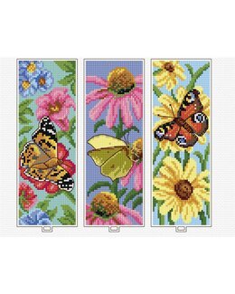 Broderikit Bokmärken Fjärilar 3-p