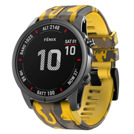 För Garmin Fenix ​​7 Camouflage Silicone Watch Band