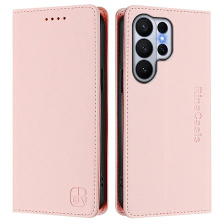 RINACASIS Samsung Galaxy S26 Ultra Plånboksfodral Konstläder RFID Skydd - Rosa