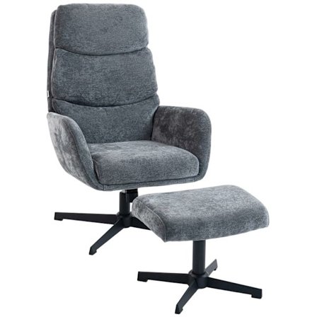 Nojatuoli rahilla, korkea selkänoja, metallijalusta, harmaa