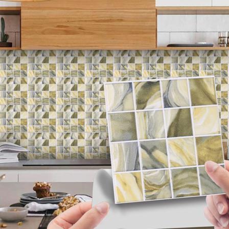 10 St Kakelklistermärke Mosaikmönster Självhäftande Väggdekal