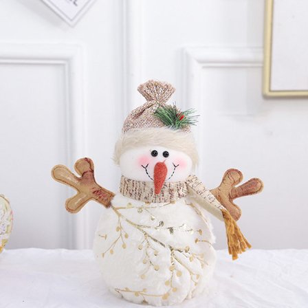 Juldocka Luddrig fylld tecknad snögubbe/älg plyschleksak Pacify Docka sängkudde Säsongsbunden julklapp till barn