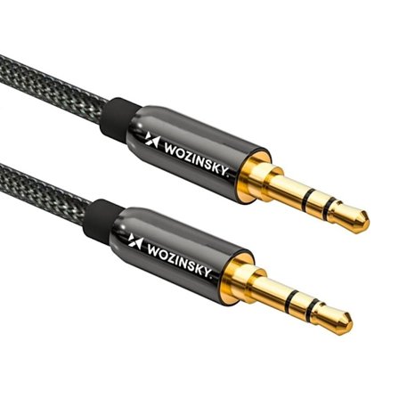 Wozinsky universal minijack-kabel 2x AUX-kabel 3 m sort